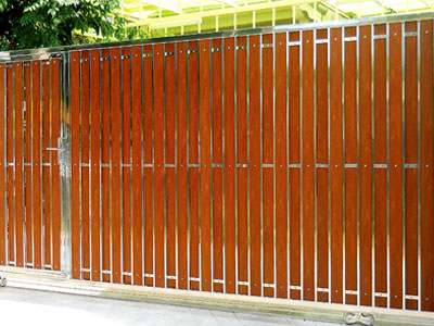 ประตูสแตนเลส + ไม้ บางใหญ่ นนทบุรี